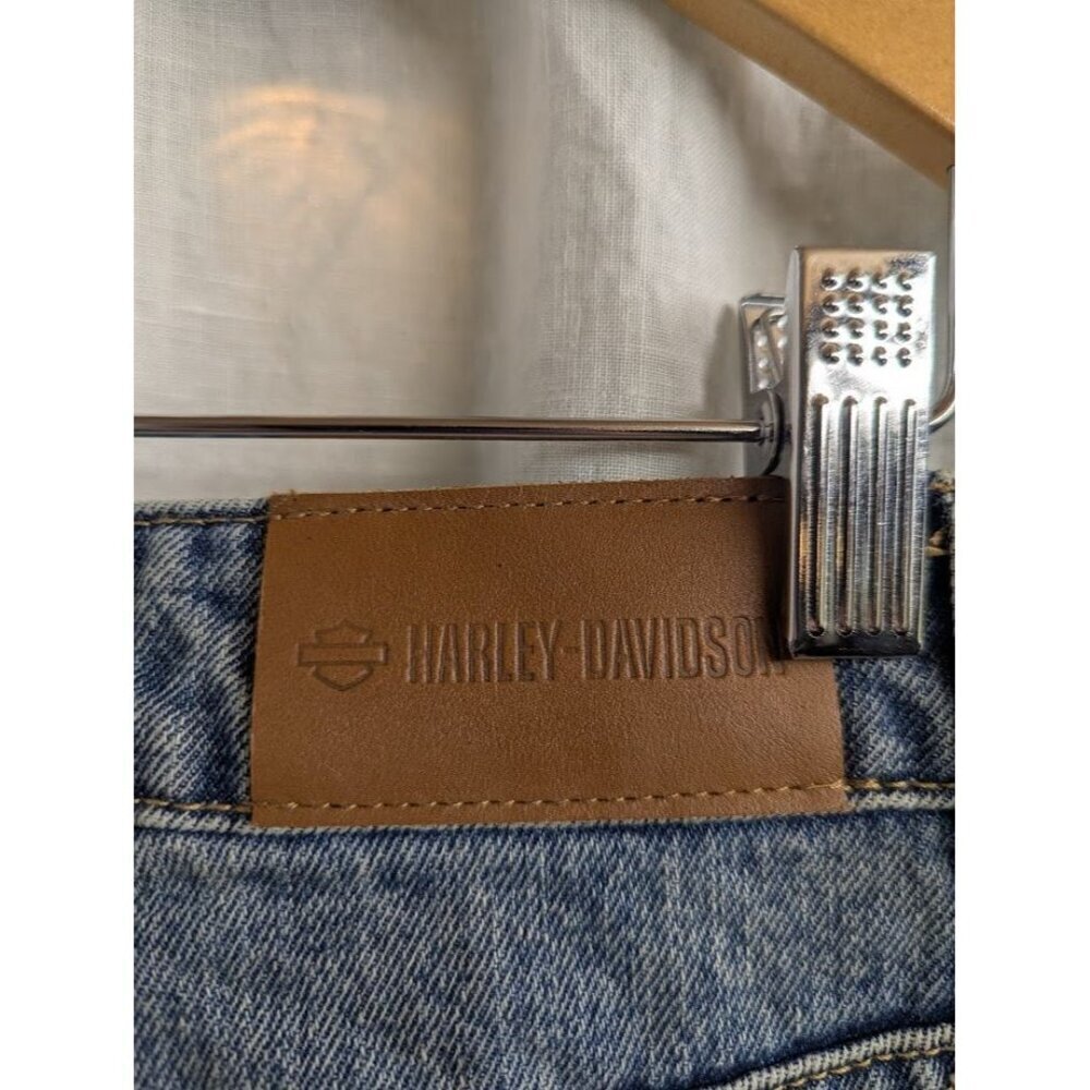 Harley Davidson studded out jeans womens size 31 embellished 100% cotton I8 - Picture 10 of 16